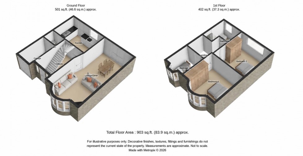Floorplan for Hythe Avenue, Bexleyheath